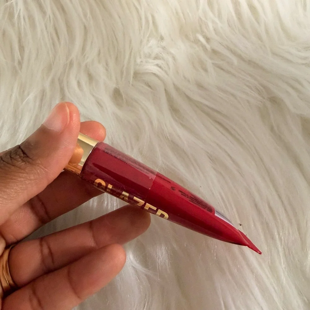 L.A. Girl Glazed Lip Paint Women 0.4oz Pin-Up Red New Glossy Liquid Lipstick GL
